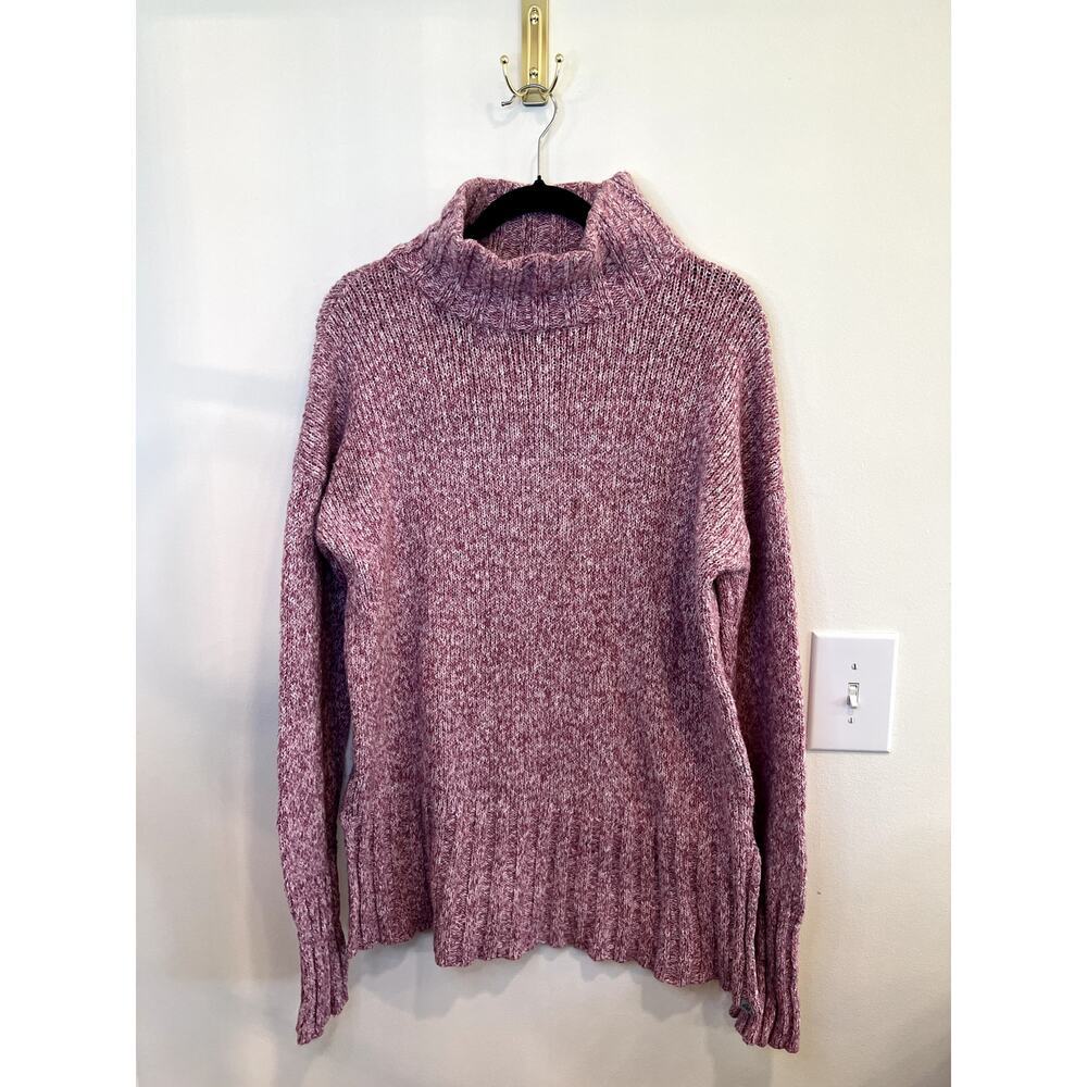 Eddie Bauer Pink Marled Turtleneck Sweater Women’s Small Cozy Knit